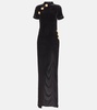 Embellished velvet gown