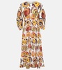 Printed silk maxi dress