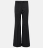 Wide-leg wool-blend pants