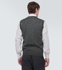 Printed distressed wool sweater vest