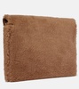 Camel hair and silk envelope clutch