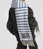 Striped wool-blend scarf