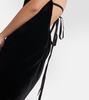 Halterneck velvet maxi dress