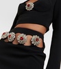 Crystal-embellished cutout miniskirt 