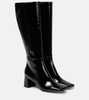 55 patent leather knee-high boots