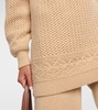 Crochet cashmere turtleneck sweater