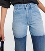 Patchwork high-rise straight jeans