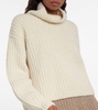 Ribbed cashmere turtleneck sweater