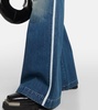 Distressed high-rise wide-leg jeans