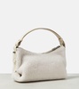 Faux shearling shoulder bag