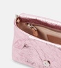 Draped Micro leather clutch