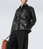 Anagram polished leather jacket