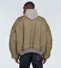 Hooded nylon bomber jacket