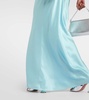 Mid-rise flared satin skirt 