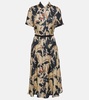 Kiera printed silk midi dress