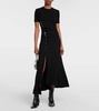 Pleated jersey maxi dress