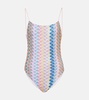 Zigzag lamé swimsuit