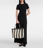 Striped jacquard canvas tote bag