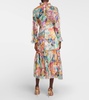 High Tide floral silk midi dress