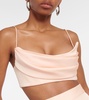 Draped satin bra top