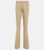 Cotton and wool-blend straight pants