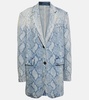 Snake-effect denim blazer