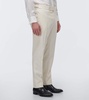 Mid-rise slim silk and wool pants