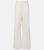 Liza high-rise cotton wide-leg pants