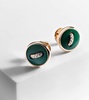 Pom Pom Dot 18kt rose gold earrings with malachite and diamonds