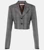 Jaza checked cropped wool-blend blazer 