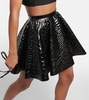 Pleated croc-effect miniskirt