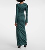 Ruched asymmetric gown