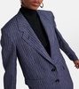 Belia pinstripe linen, wool and silk jacket