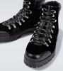 Janka leather-trimmed velvet lace-up boots