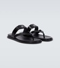 Leather logo sandals