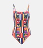 Colors geometric-print swimsuit