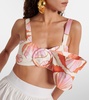 Seashell printed cotton bra top