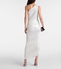 Diana one-shoulder ruched lamé gown