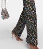 Printed high-rise crêpe pants