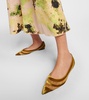 Love velvet-trimmed ballet flats