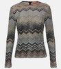 Zig Zag metallic knit sweater