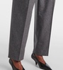 Low-rise wool-blend flannel straight pants