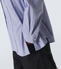 Striped pleated cotton poplin shirt