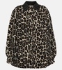 Leopard-print faux fur shirt