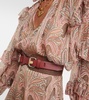 Paisley leather belt