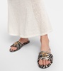 Embellished zebra-print sandals