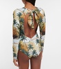 Printed rashguard swimsuit