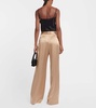 Flavie charmeuse wide-leg pants