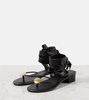 Cord leather thong sandals