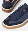 Tennis Walk suede-trimmed denim sneakers